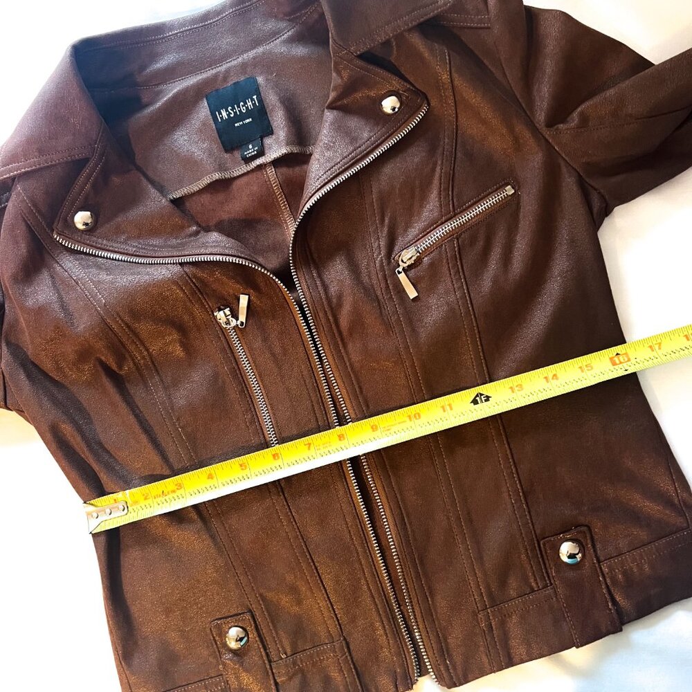 INSIGHT NEW YORK VEGAN LEATHER MOTO JACKET - Picture 9 of 13